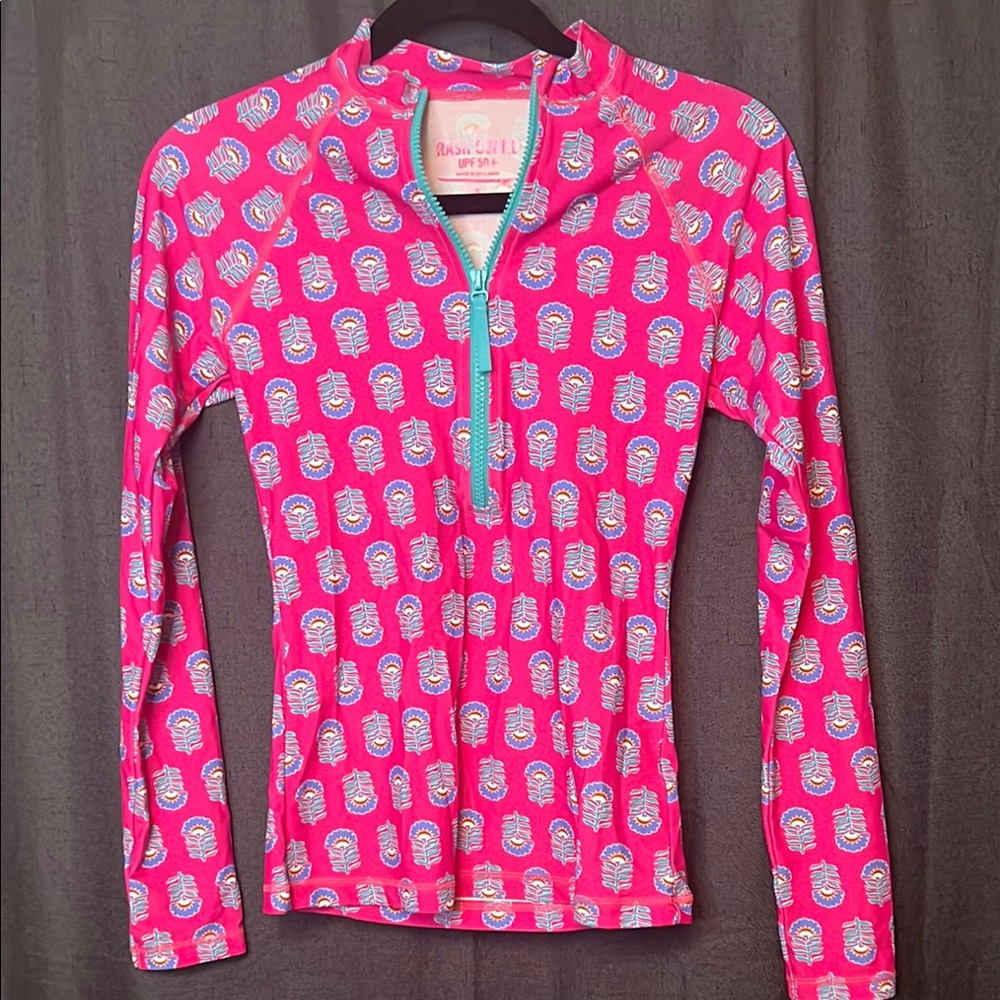 Practically new J. Crew Pink and Blue Women's Swim Top Rashguard. So pretty!